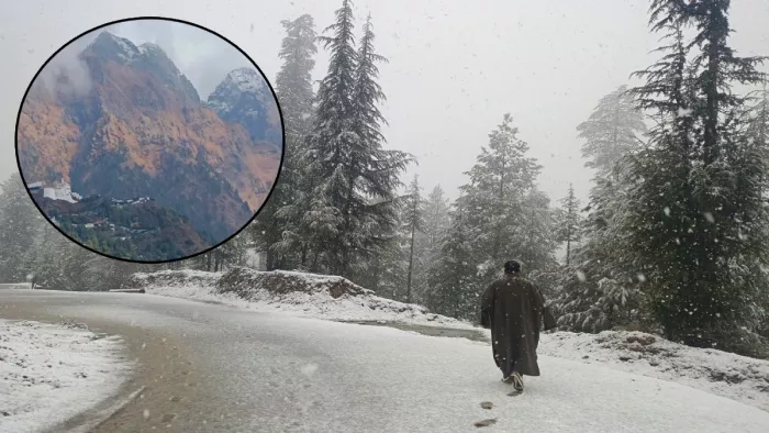 वैष्णो देवी धाम सहित कश्मीर के कई इलाकों में हुई बर्फबारी।