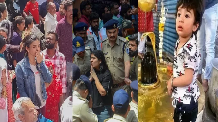इंदौर के बेलेश्र्वर महादेव झूलेलाल मंदिर में घटी घटना की त्रासद तस्वीरें। फोटो सोर्स: नई दुनिया और एपी)