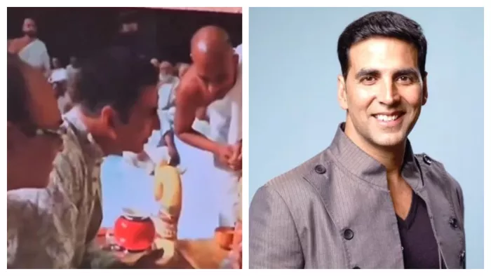 एक्टर अक्षय कुमार, हंसरत्न सूरिजी का आशीर्वाद लेते हुए