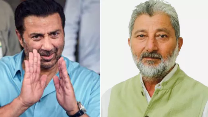 लोकसभा चुनाव 2024: अभिनेता सनी देओल और दिनेश सिंह बब्बू। (फाइल फोटो)