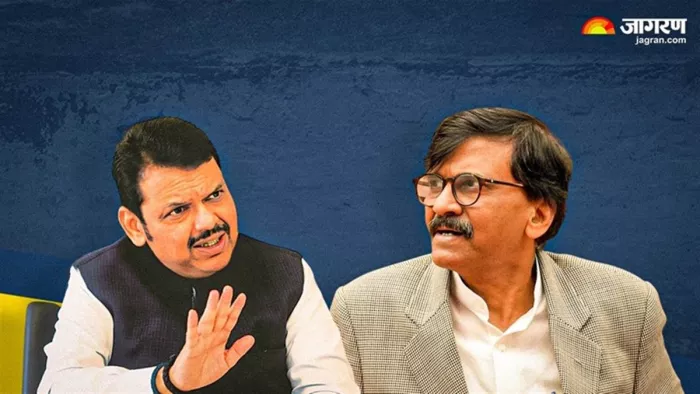 महाराष्ट्र के सीएम देवेंद्र फडणवीस और संजय राउत। ( फाइल फोटो )
