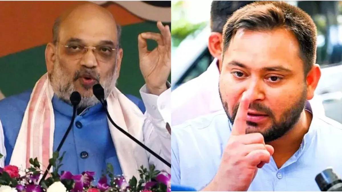 bihar politics tejashwi hits back at amit shah abusing lalu yadav is a fashion