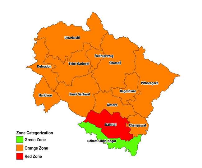 Coronavirus Zone: उत्तराखंड का एक जिला रेड, तो एक ग्रीन जोन में शामिल, जानिए किस जोन में हैं आप