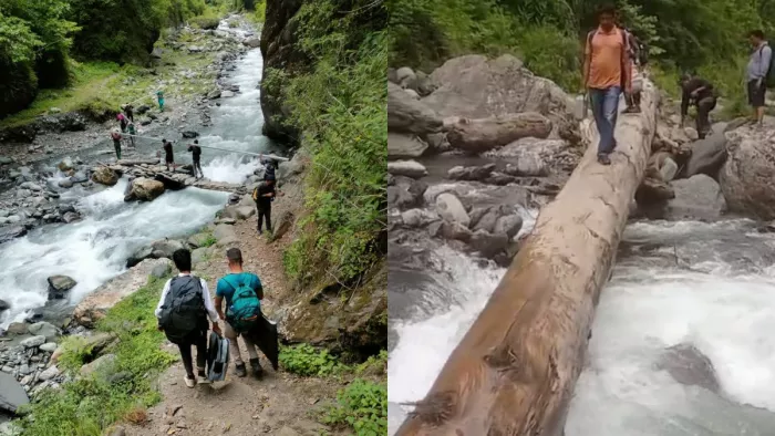 15 किलोमीटर पैदल चलकर मतदान केंद्र पहुंची पोलिंग टीम