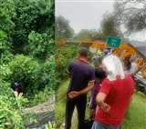 भरवाईं मुबारिकपुर राष्ट्रीय राजमार्ग पर मुबारिकपुर की तरफ जाते हुए किन्नू से थोड़ा आगे एक गाड़ी खाई में गिर गई।