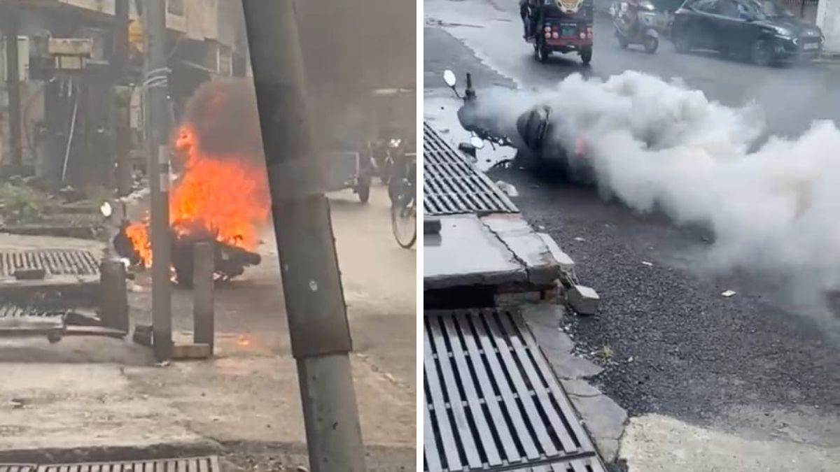 muzaffarnagar students escape electric scooter fire on way to school