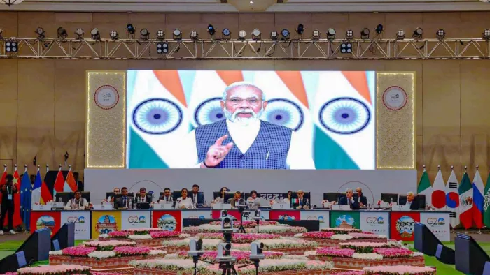 जी-20 समिट के एक बैठक की तस्वीर। फोटो- जी-20 की साइट से