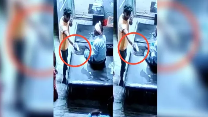 सीसीटीवी में गोली चलाते दिखा बदमाश। फोटो- जागरण