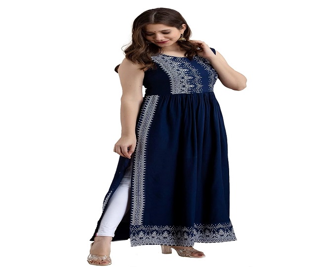 Saarshe side slit rayon kurti