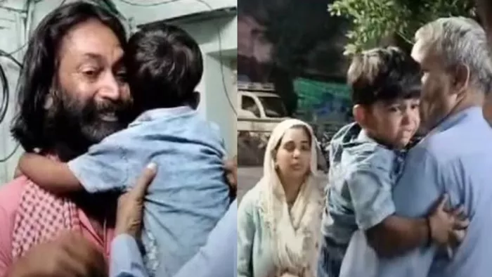 किडनैपर से लिपटकर जोर-जोर से रोने लगा मासूम