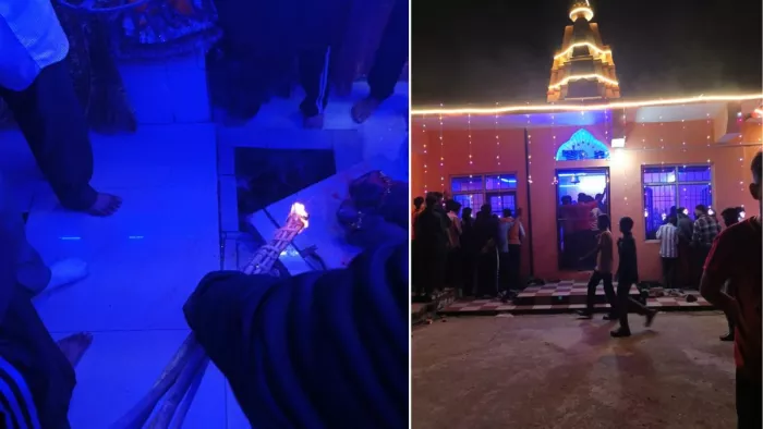 जिला चंबा में पोखर में सुबह पांच बजे पानी भरने पर पूजा करते लोग व शिव मंदिर। जागरण