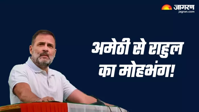 राहुल गांधी ने अमेठी के दौरे अब कम कर दिए हैं (जागरण ग्राफिक्स)