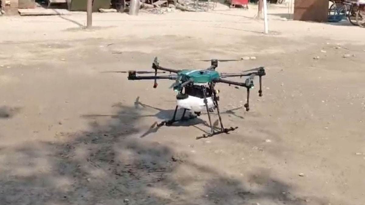 rishikesh nagar nigam takes steps to combat air pollution during diwali 2024 drone water sprinkling for three days