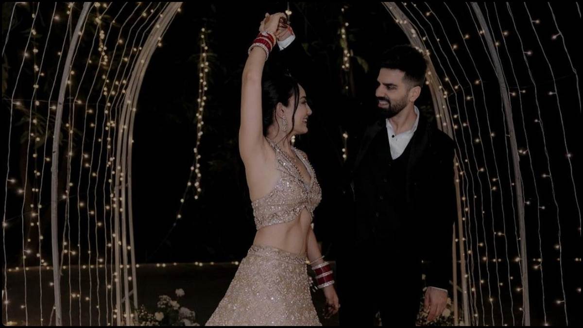 surbhi jyoti wedding reception photos with husband sumit suri and her celeb friends