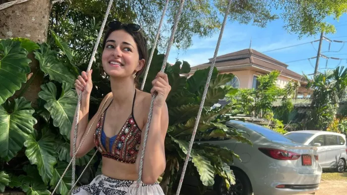 Ananya Panday shared bold pictures from her beach vacation.