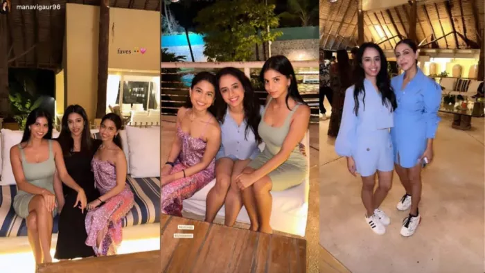 New Year 2023 Suhana Khan party with mother Gauri Khan looks beautiful in gray short dress