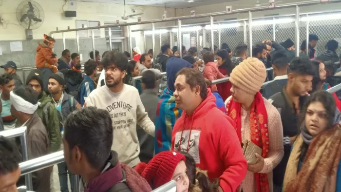 माता वैष्णो देवी के दर्शन करने पहुंचे श्रद्धालुओं का लगा तांता।