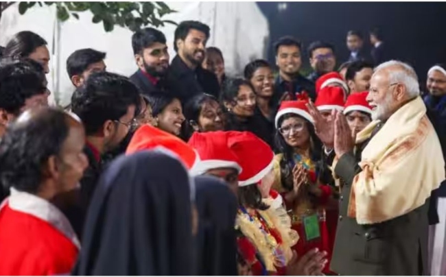 pm modi celebrate christmas