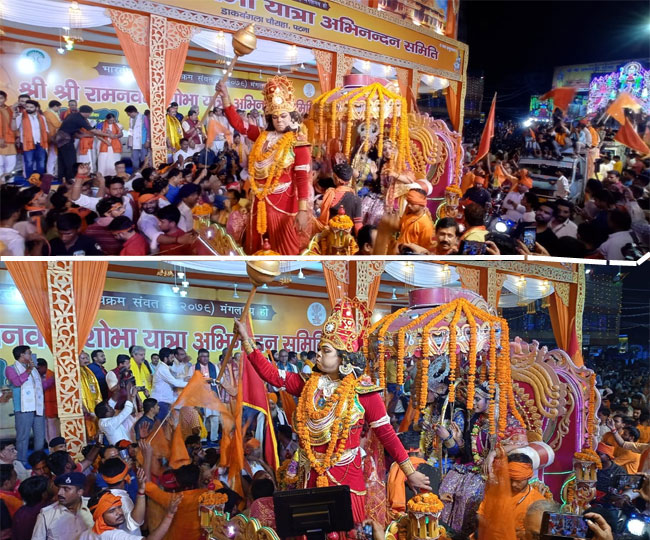 गिरिराज सिंह सहित कई मंत्री कर रहे शोभायात्रा का स्‍वागत  