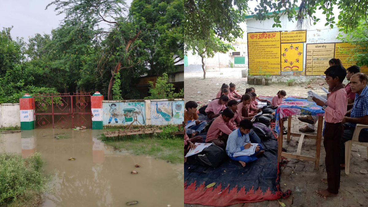 Delhi Floods: ग्रेटर नोएडा के स्कूल में घुसा बाढ़ का पानी