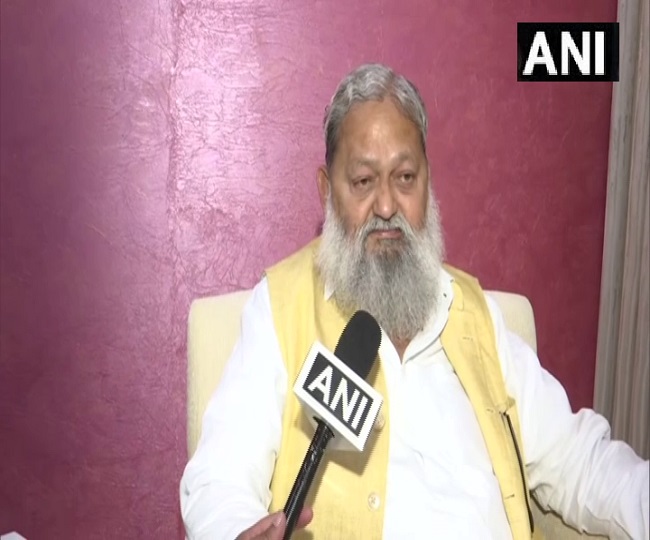 हरियाणा के गृह मंत्री अनिल विज का बयान