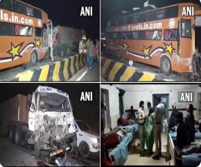 मध्य प्रदेश के रीवा में एक बस और ट्राली की टक्कर में 14 की मौत