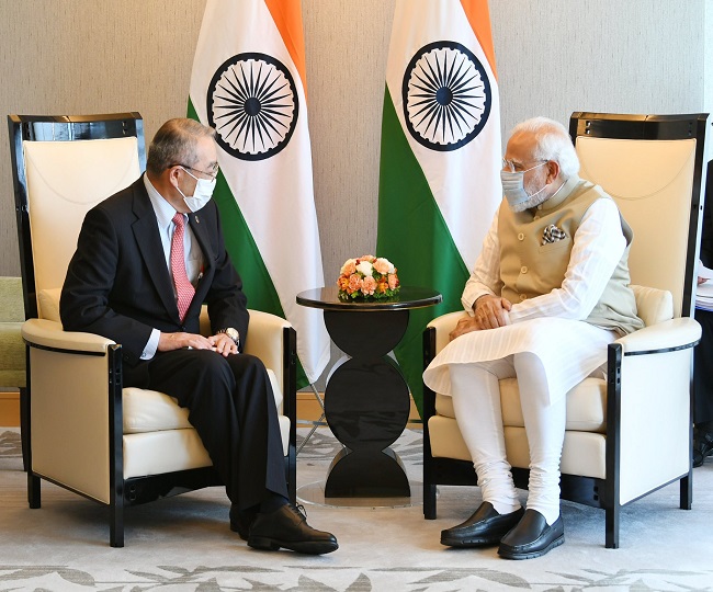 प्रधानमंत्री नरेन्द्र मोदी ने NEC कार्पोरेशन के अध्यक्ष नोबुहिरो एंडो से की मुलाकात