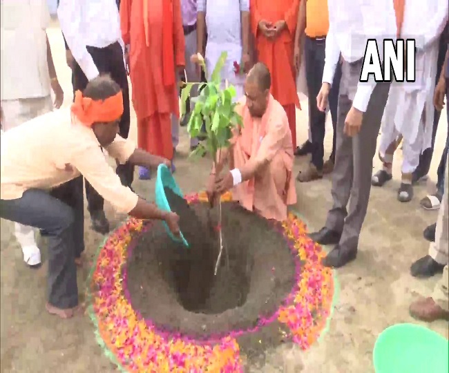 सीएम योगी ने किया पौधारोपण