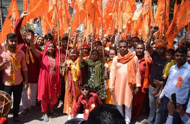 जय श्री राम और वीर हनुमान के जयकारों से गूंजा साइबर सिटी