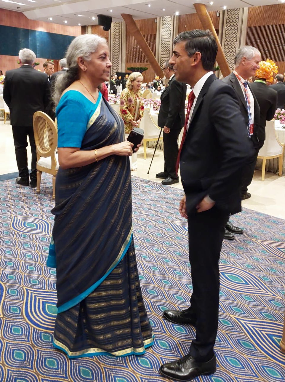 G20 Summit Delhi: वित्त मंत्री निर्मला सीतारमण ने की ऋषि सुनक से मुलाकात 
