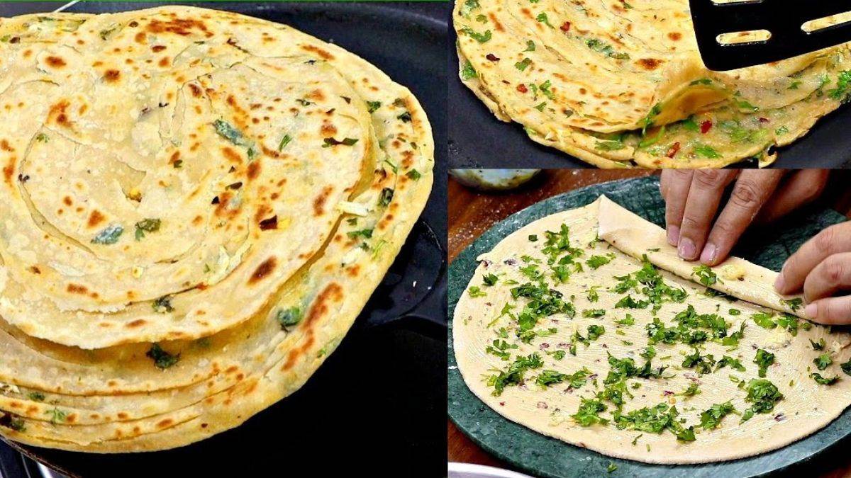 chilli garlic paratha recipe for lunch and dinner in hindi