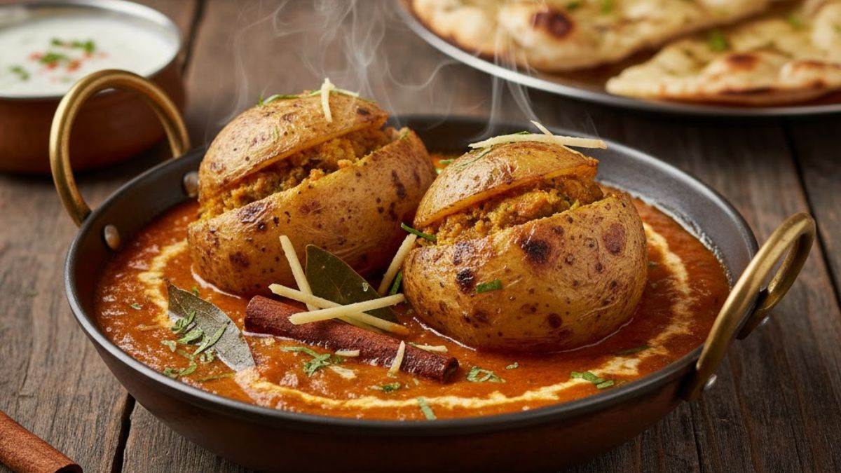 dhaba style stuffed tandoori aloo in kadai easy recipe without tandoor