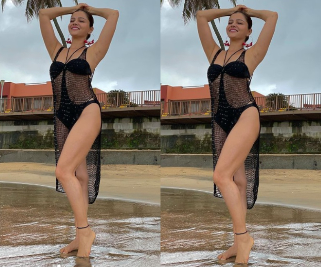 बीच किनारे ब्लैक बिकिनी में रुबीना दिलैक ने दिखाईं दिलकश अदाएं,  सोशल मीडिया पर वायरल हुईं फोटोज़  