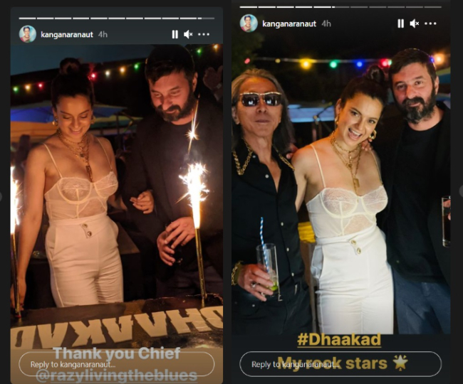 Dhaakad की रैपअप पार्टी में छाया कंगना रनोट का सेंशुअस लुक, देखें तस्वीरें  