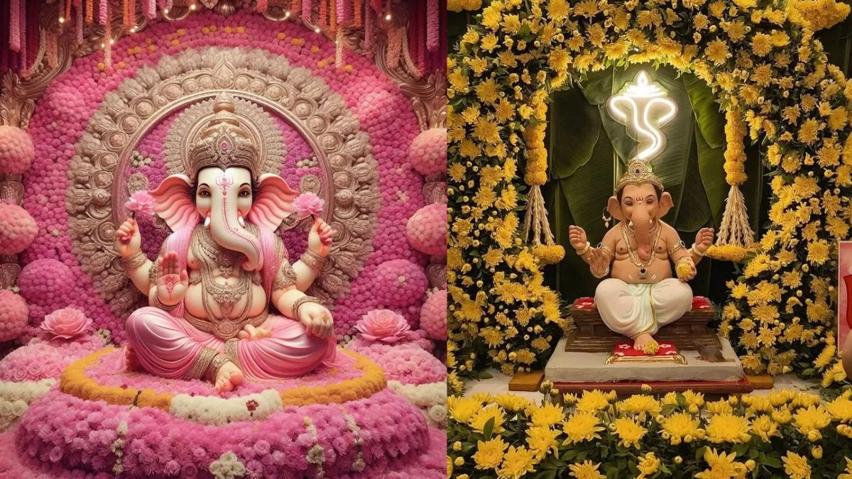 घर पर गणपति सजावट के लिए आर्टिफिशियल फूल