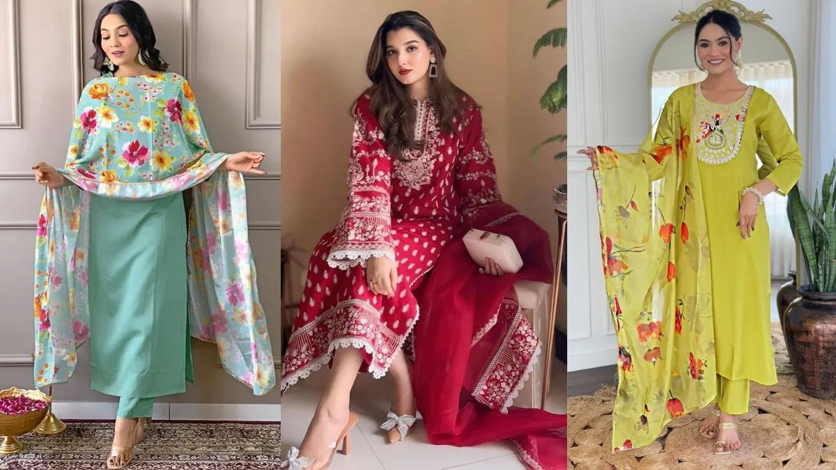 सबसे बढ़िया 5 स्टाइलिश जॉर्जेट कुर्ता पेंट सेट के साथ आने वाले दुपट्टे 