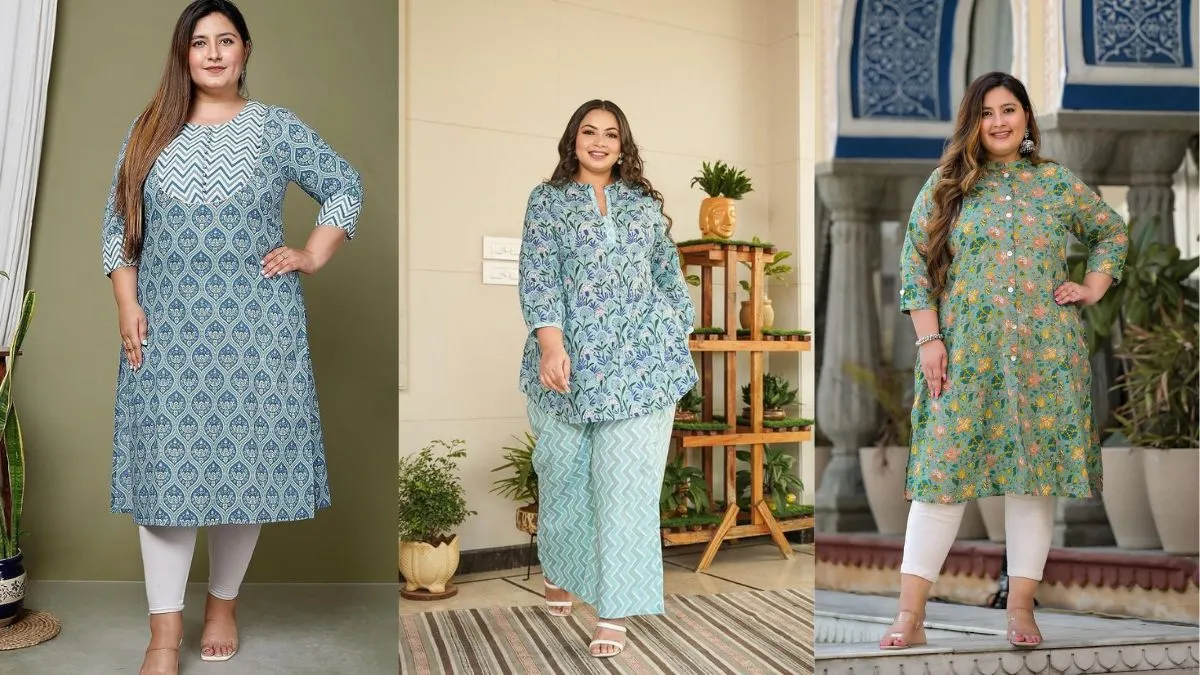 प्लस साइज महिलाओं के लिए स्टाइलिश कॉटन कुर्तियां