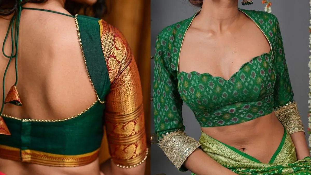 हरियाली तीज 2025 के लिए Green Blouse Designs