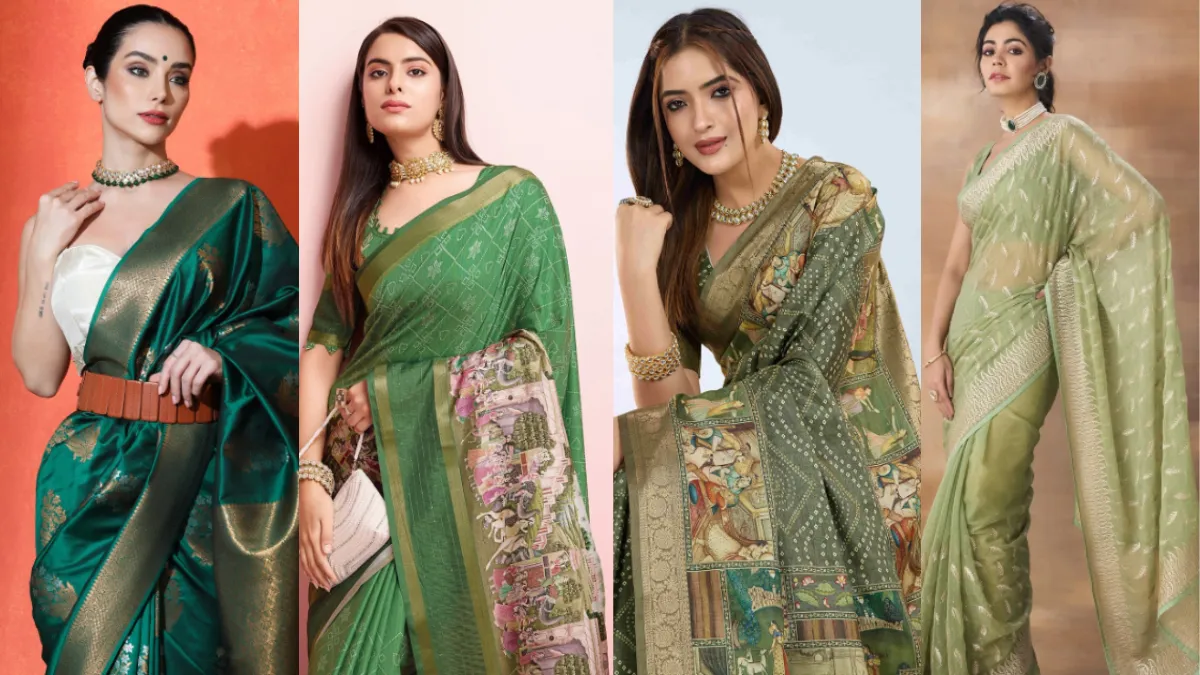 Sawan 2025 में पहनने के लिए Silk Saree
