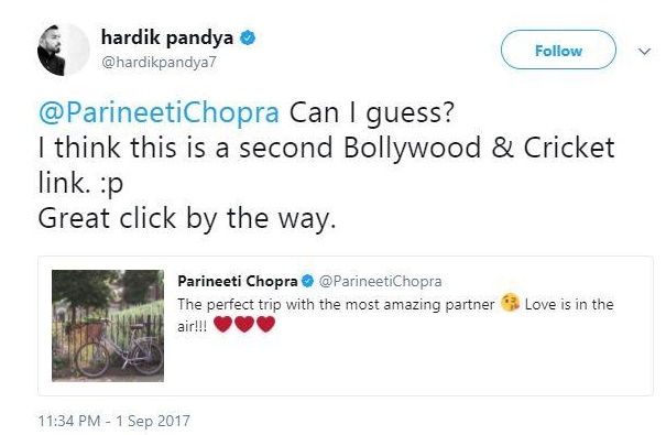 Image result for hardik pandya with parineeti chopra
