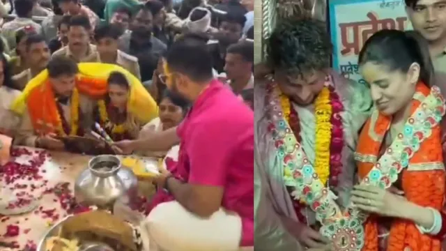  Kuldeep Yadav शादी के बाद पहली बार पहुंचे वृंदावन, वाइफ वंशिका संग बांके बिहारी के किए दर्शन