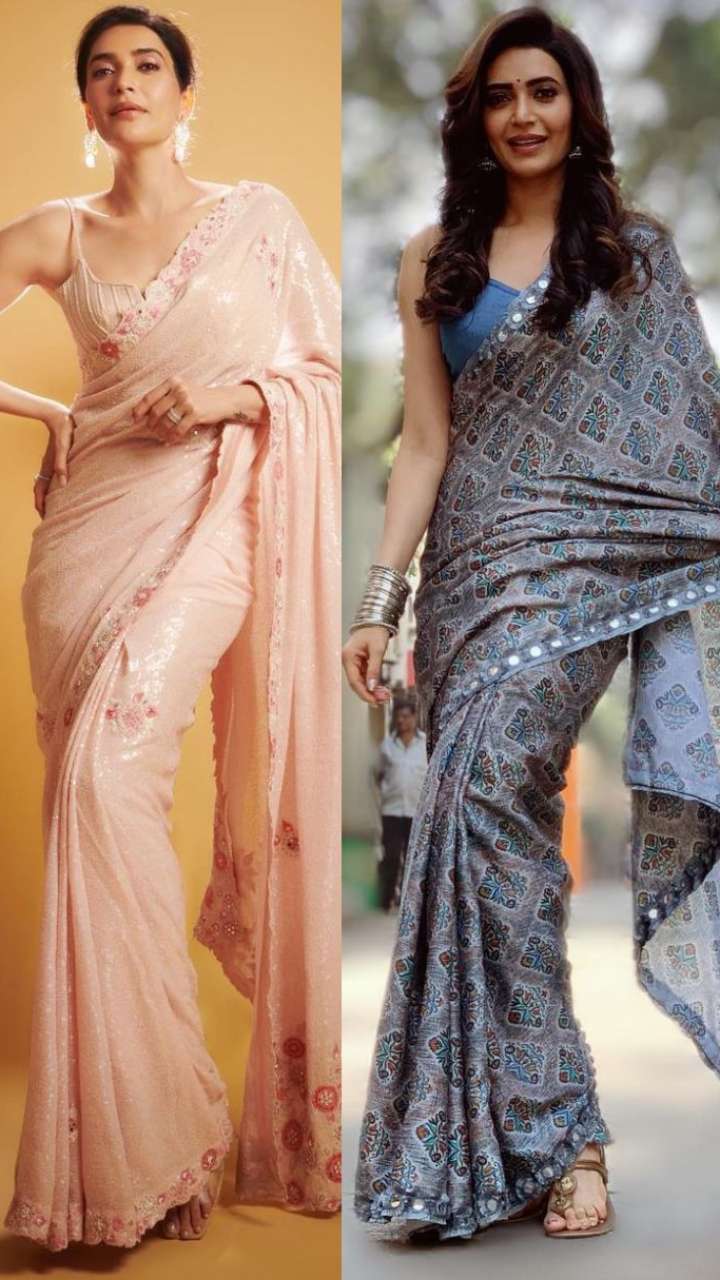 लंबी हाइट की लड़कियों के लिए बेस्ट हैं करिश्मा तन्ना के ये साड़ी लुक्स