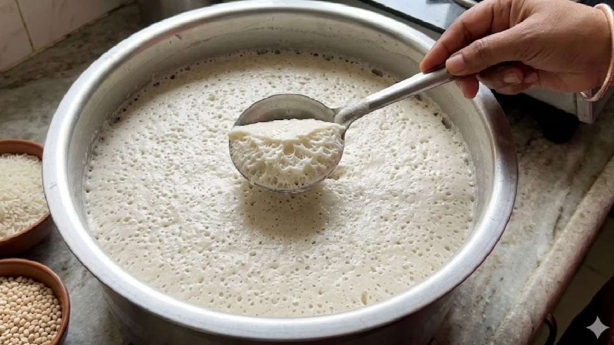 कच्चे चावल-दाल से बना इडली/डोसे का खट्टा बैटर
