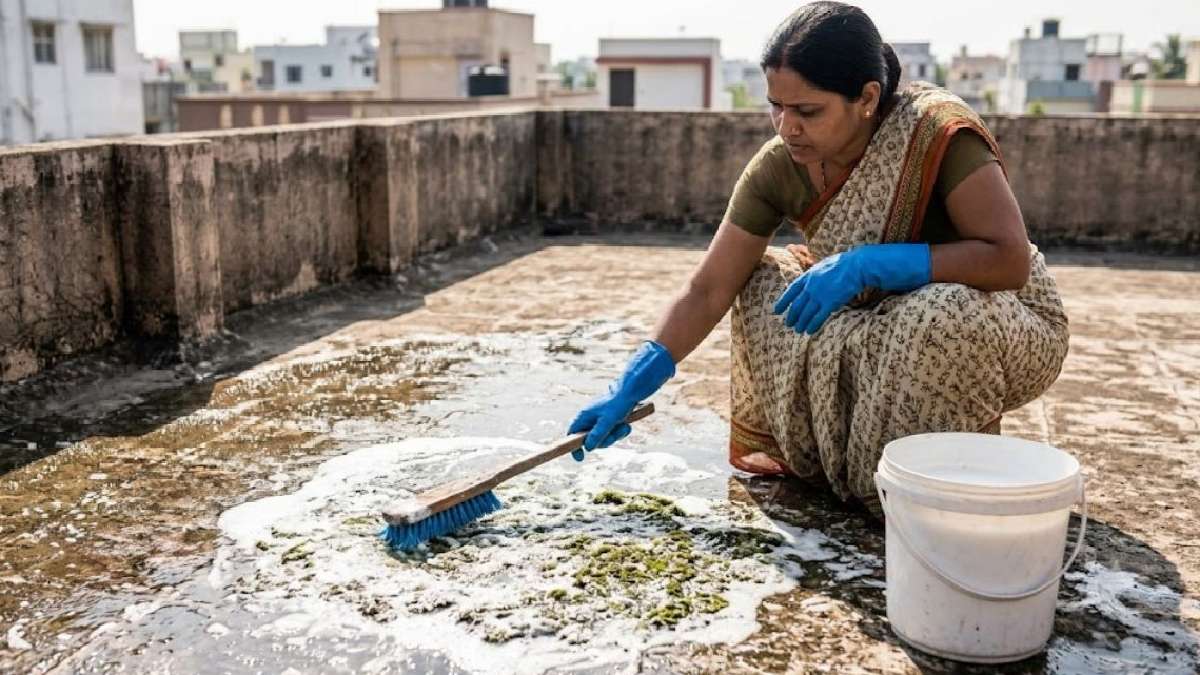 कपड़े धोने का सर्फ और हार्ड ब्रश